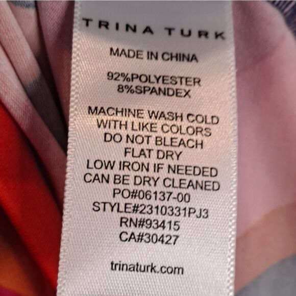 TRINA TURK Vinet Scrolling Floral Three-quarter Sleeve Dress Size Sm - Picture 4 of 9